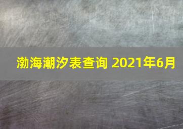 渤海潮汐表查询 2021年6月